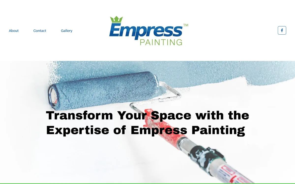 The Empress Painting website before the rebuild — dated layout and inconsistent presentation